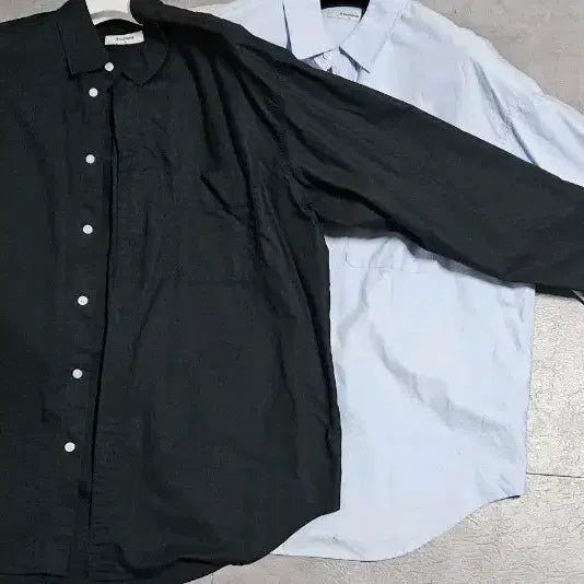 [BUNJANG] 8seconds Oversized Shirt Black/Blue / 에잇세컨즈 오버핏 셔츠 105블랙/블루