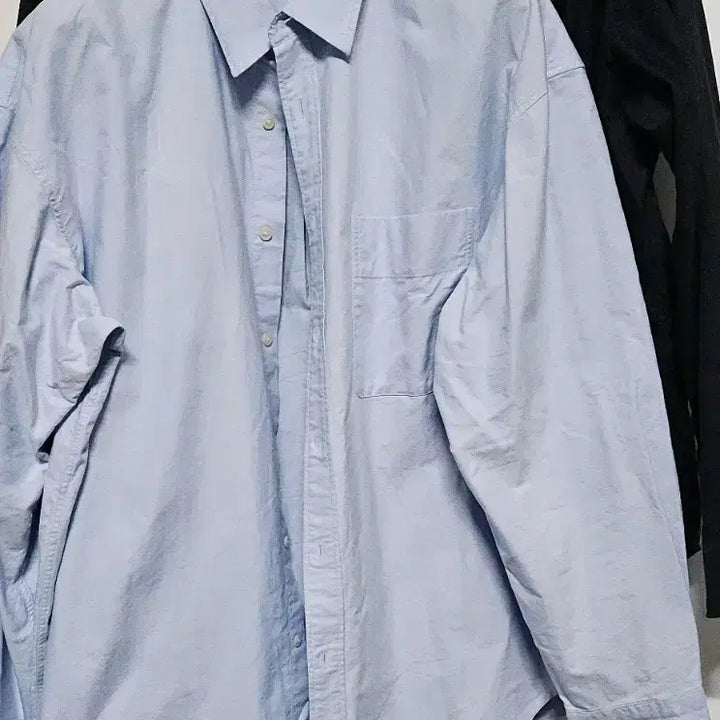 [BUNJANG] 8seconds Oversized Shirt Black/Blue / 에잇세컨즈 오버핏 셔츠 105블랙/블루