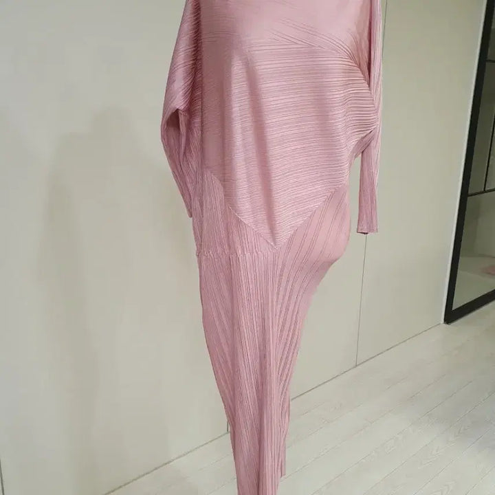 [BUNJANG] Pink Pleated Long Dress / 핑크 플리츠 롱 원피스