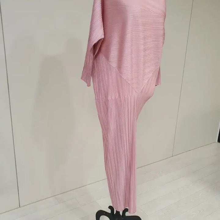 [BUNJANG] Pink Pleated Long Dress / 핑크 플리츠 롱 원피스