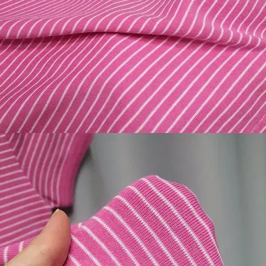 [BUNJANG] Polo Ralph Lauren Pink Striped Short Sleeve T-Shirt / 폴로 랄프로렌 핑크 스트라이프 반팔 티셔츠