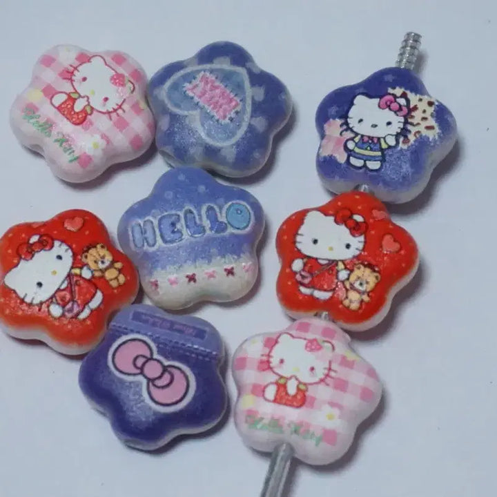 [BUNJANG] DIY Flower Kitty Mix Beads for Keychains and Pens / DIY 꽃모양 키티믹스 비즈
