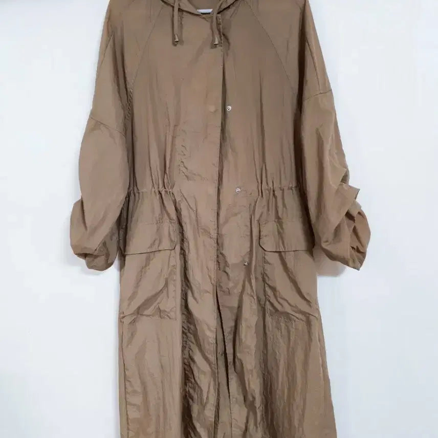 [BUNJANG] NineSix 96 Brown Hooded Long Field Jacket / 후드 롱 야상 점퍼 브라운 나인식스 96 뉴욕