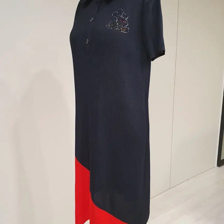 [BUNJANG] Colorblock Collar Knit Dress / 배색 카라넥 니트 원피스
