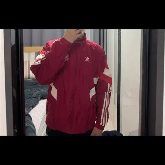 [BUNJANG] Adidas 3-Stripes Windbreaker Burgundy L / 아디다스 삼선 바람막이 버건디 L사이즈