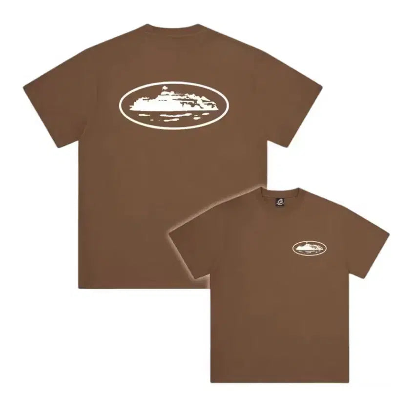 [BUNJANG] Crtz OG Island Short Sleeve T-Shirt Brown / L) 코르테이즈 OG 아일랜드 반팔 티셔츠 브라운 반팔티