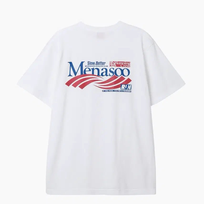 [BUNJANG] MENASOO Logo Short Sleeve T-Shirt White / MENASOO 미나수 반팔