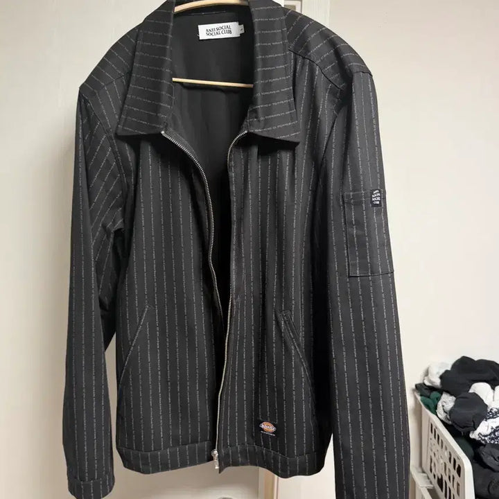 [BUNJANG] Dickies x Anti Social Social Club Striped Work Jacket (L) / 디키즈 안티소셜소셜클럽 스트라이프 워크 자켓 L