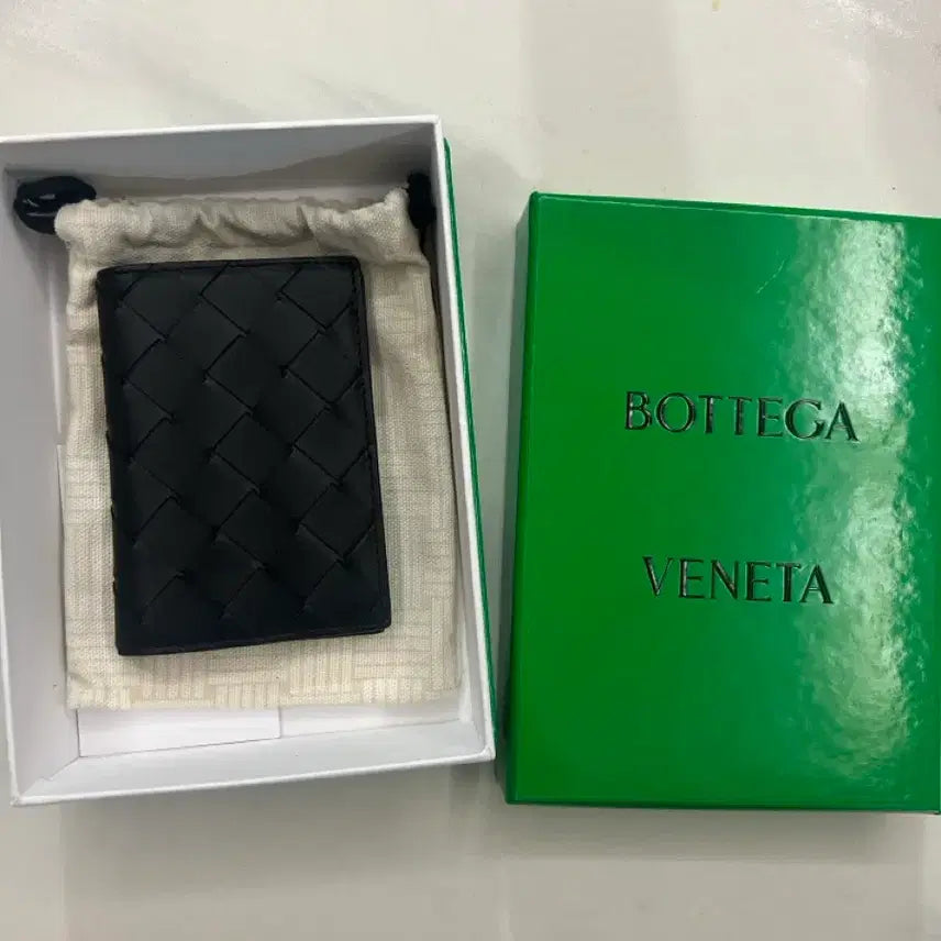 [BUNJANG] Bottega Veneta Flap Card Case Black / 보테가 베네타 플랩 카드 케이스 블랙