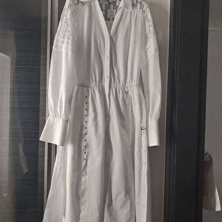 [BUNJANG] Egoist White Long Dress Lace Detail / 에고이스트 화이트 롱 원피스 듀엘지컷보브오즈세컨