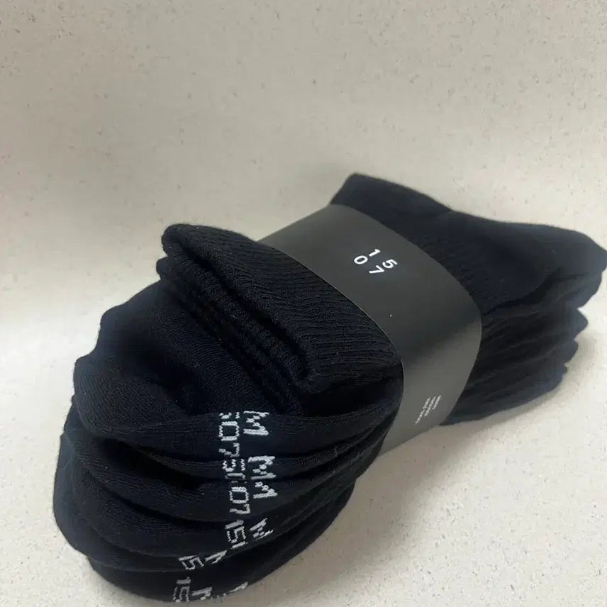 [BUNJANG] Plain Black Socks - 5 Pairs / 새상품 1507 검정무지양말 5켤레 M