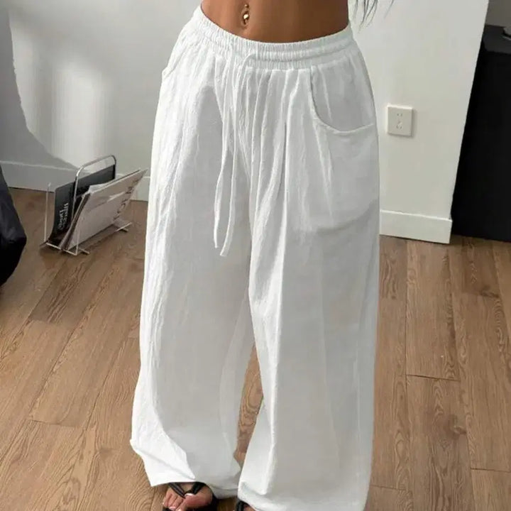 [BUNJANG] SHEIN Wide Leg Beach Pants XL / 새상품 쉬인 와이드팬츠 비치팬츠 XL