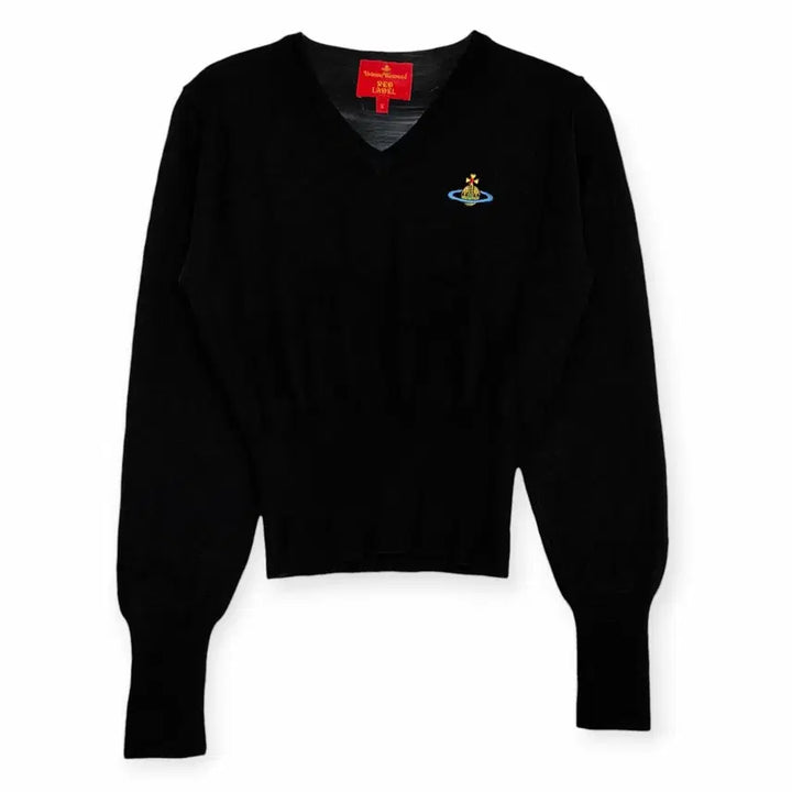 [BUNJANG] Vivienne Westwood Orb V-Neck Knit T-Shirt / 비비안웨스트우드 오브 브이넥 니트 티셔츠