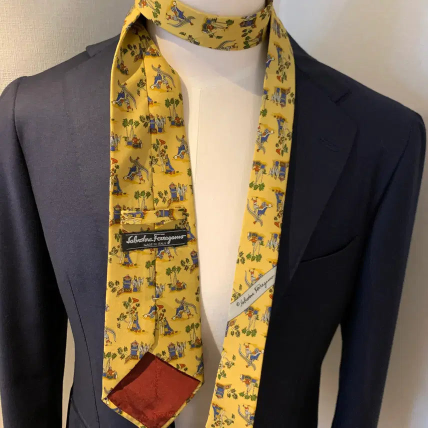 [BUNJANG] Salvatore Ferragamo Luxury Silk Necktie 9.5cm / 살바토레 페레가모 명품 정장넥타이 A+등급 9.5cm