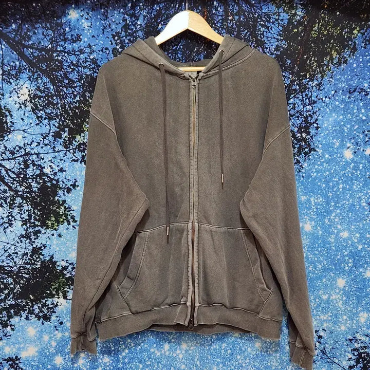 [BUNJANG] TOFFEE Charcoal Pigment Hooded Zip-Up Jacket (M) / [TOFFEE] 남성 토피 차콜 피그먼트 후드집업 M