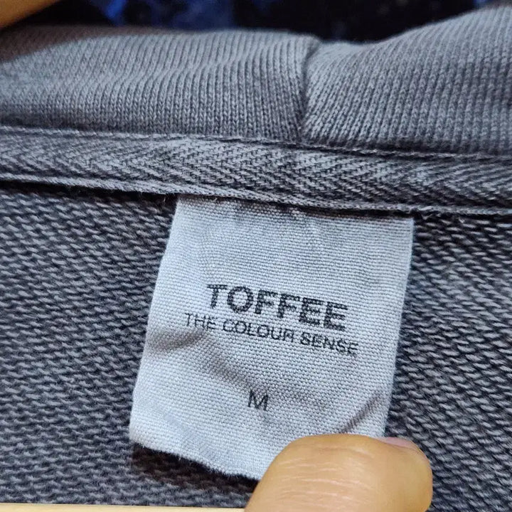 [BUNJANG] TOFFEE Charcoal Pigment Hooded Zip-Up Jacket (M) / [TOFFEE] 남성 토피 차콜 피그먼트 후드집업 M