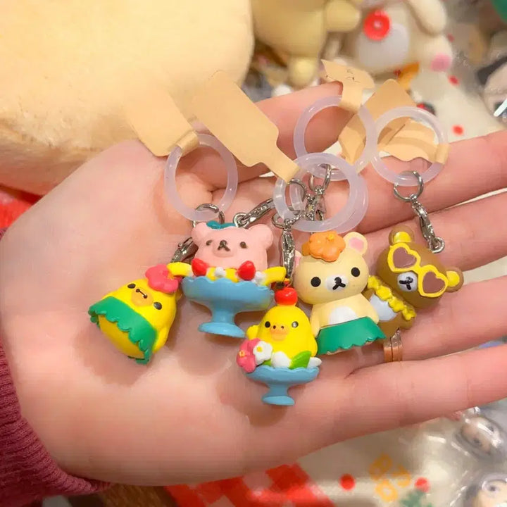 [BUNJANG] San-X Rilakkuma Hawaiian Aloha Keychain / 고전 산엑스 리락쿠마 알로하 하와이안 메지루시 키링