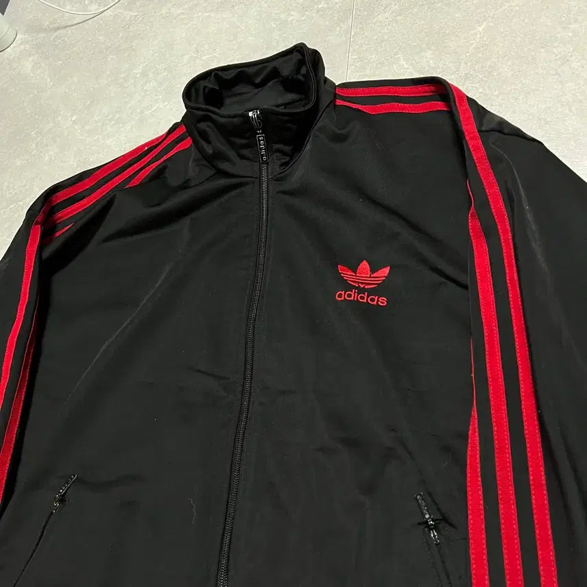 [BUNJANG] Adidas 90s Firebird Track Top Jersey / [100/L] 90s 대장급 아디다스 파이어버드 검빨 트랙탑 져지 트레이