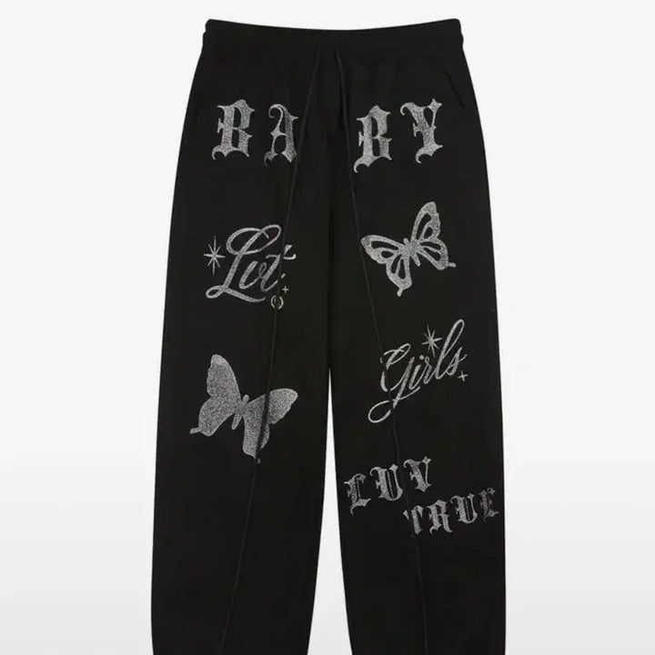 [BUNJANG] Love is True OW Glitter Jogger Pants Beige / 러브이즈트루 OW글리터 조거팬츠 베이지