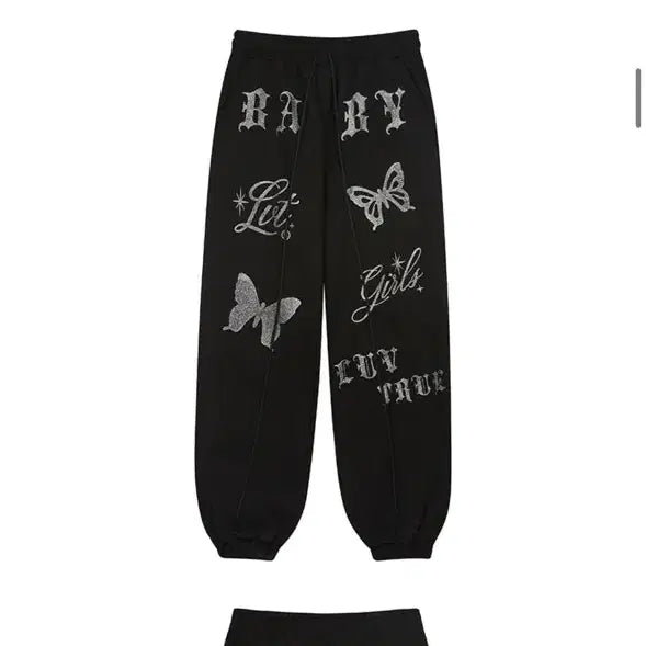 [BUNJANG] Love is True OW Glitter Jogger Pants Beige / 러브이즈트루 OW글리터 조거팬츠 베이지