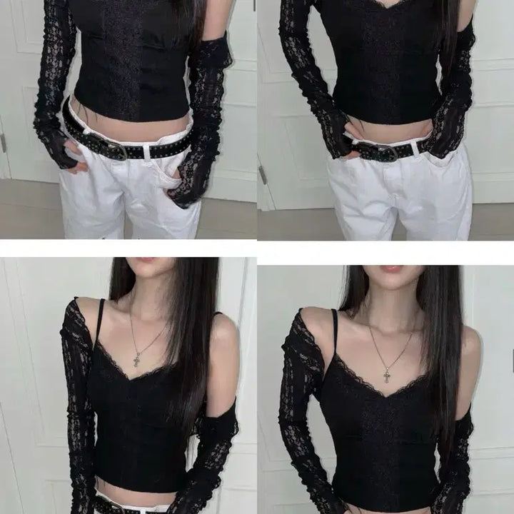 [BUNJANG] TheAirTown Black Lace Bolero Cardigan / 디에어타운 블랙 레이스 볼레로 새상품