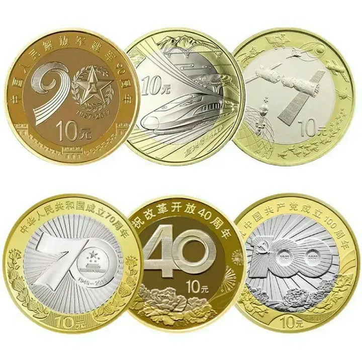 [BUNJANG] Chinese Military Founding Anniversary Coin Set (6 Types) with Premium Display Case / 중국 건군 기념주화 6종 세트 / 정식 발행 수집용 고급 케이스
