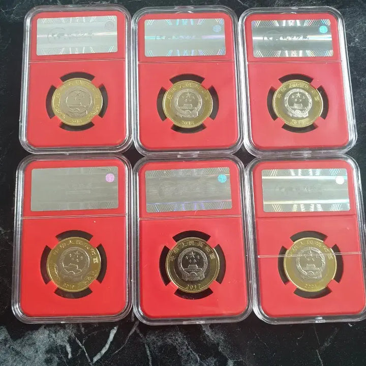 [BUNJANG] Chinese Military Founding Anniversary Coin Set (6 Types) with Premium Display Case / 중국 건군 기념주화 6종 세트 / 정식 발행 수집용 고급 케이스