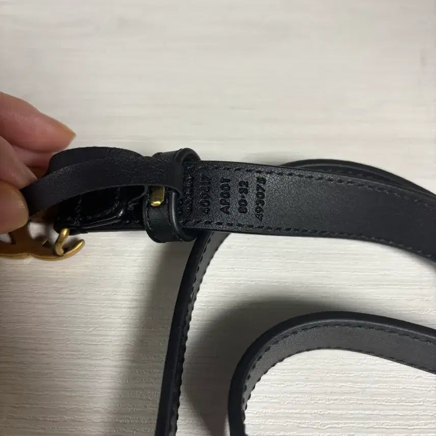 [BUNJANG] Gucci GG Marmont Belt Black Gold Hardware / 구찌 GG 마몽 벨트 블랙 금장