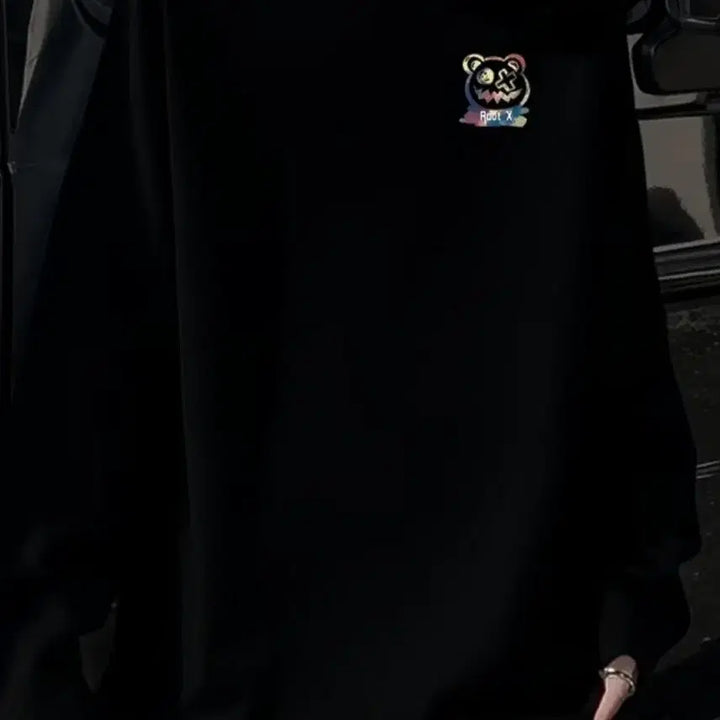 [BUNJANG] Black Bear Printing Cotton T-Shirt / 새상품 블랙 곰돌이 프린팅면티