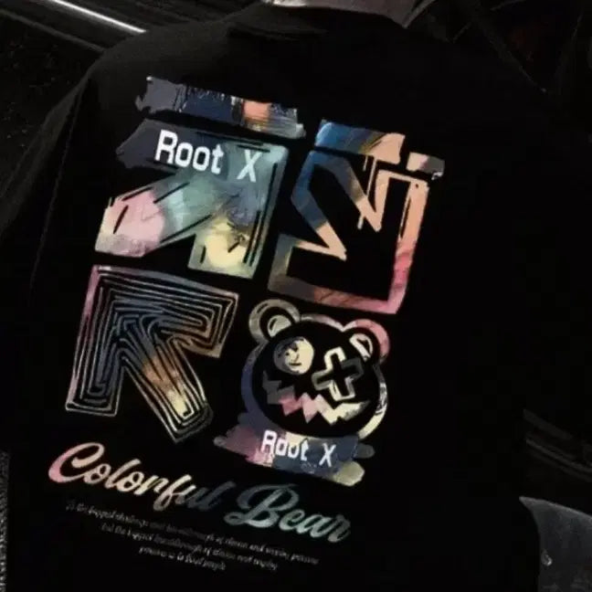 [BUNJANG] Black Bear Printing Cotton T-Shirt / 새상품 블랙 곰돌이 프린팅면티