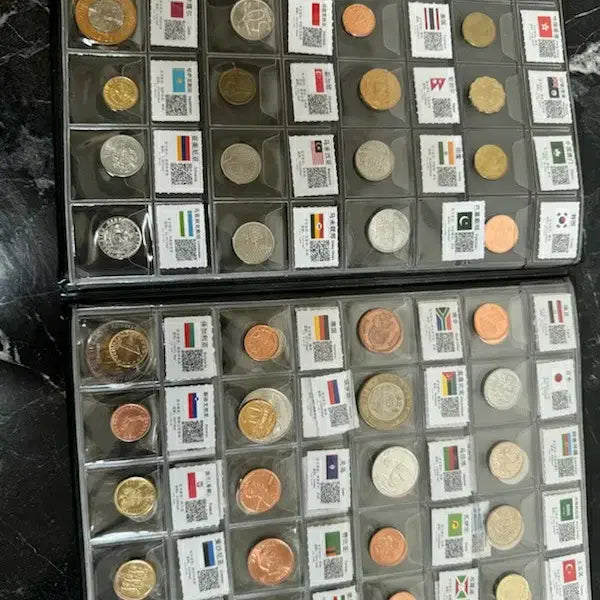 [BUNJANG] World 60 Countries Coin Collection Set with Premium Album / 세계 60개국 동전 세트 / 수집용 기념품 고급 앨범