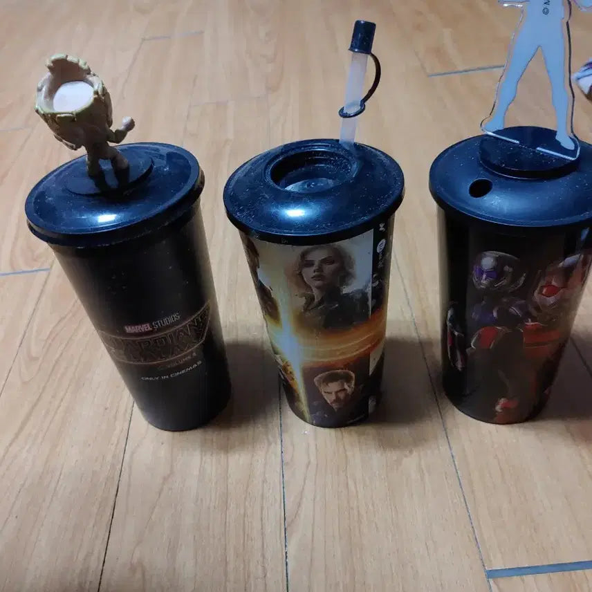 [BUNJANG] Marvel Avengers Figure Tumbler 3-Set Bundle / 마블 어벤져스 피규어 텀블러 3종 세트 일괄 판매