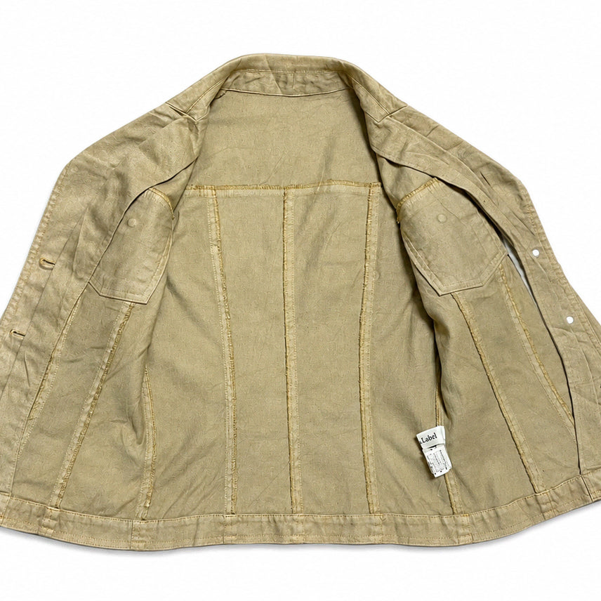[BUNJANG] 2000s Japanese Vintage Linen Blend Three-Button Trucker Jacket / JPN 00s 일본빈티지 Y2K 워크웨어 린넨 혼방 쓰리버튼 트러커 자켓