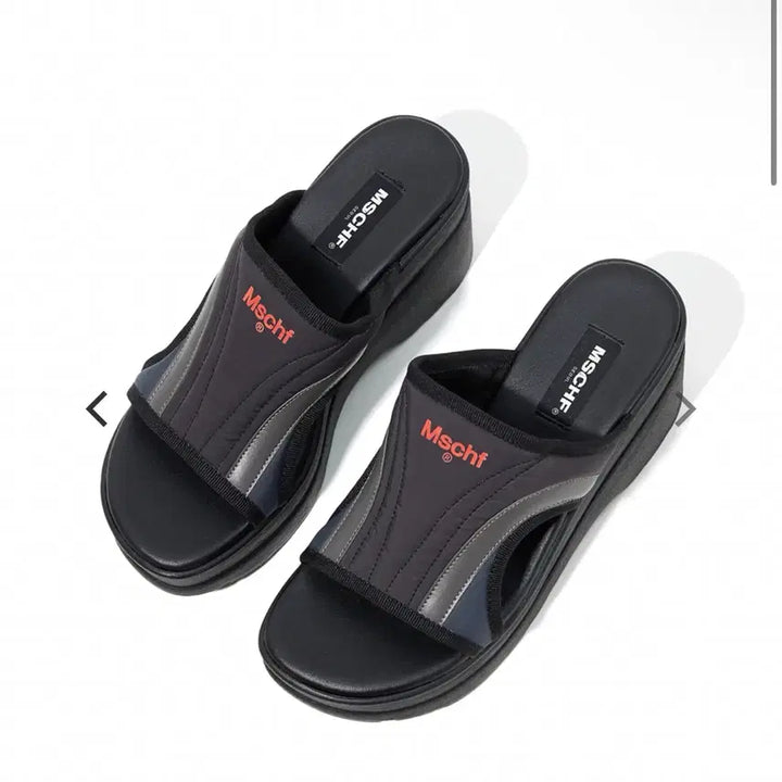 [BUNJANG] Mischief Embossed Multi Panel Slide Sandals Platform Slippers / 미스치프 엠보스드 멀티 패널 슬라이드 샌들 플랫폼 슬리퍼 250