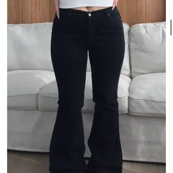 [BUNJANG] Daisy Tuel Black Bootcut Denim Pants S-3XL / 블랙 부츠컷 데님 팬츠 S-3XL 데이지투엘