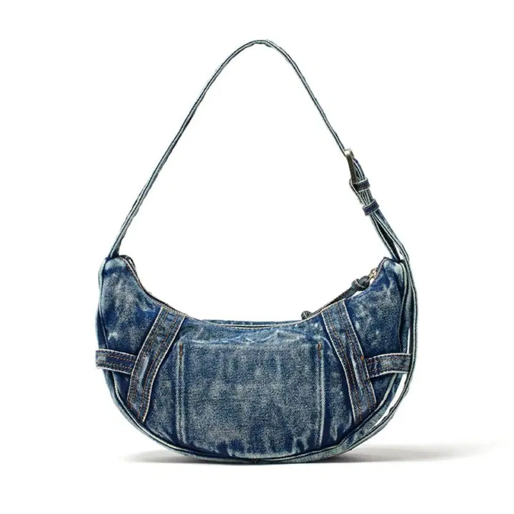 [BUNJANG] Matinkim Washed Denim Mini Hobo Bag Blue / 마뗑킴 워시드 데님 미니 호보백 블루