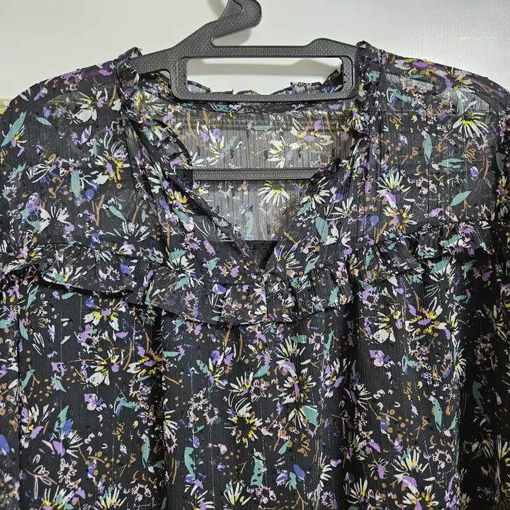 [BUNJANG] Flower Chiffon Blouse (Plus Size) / 플라워 쉬폰 블라우스 빅사이즈