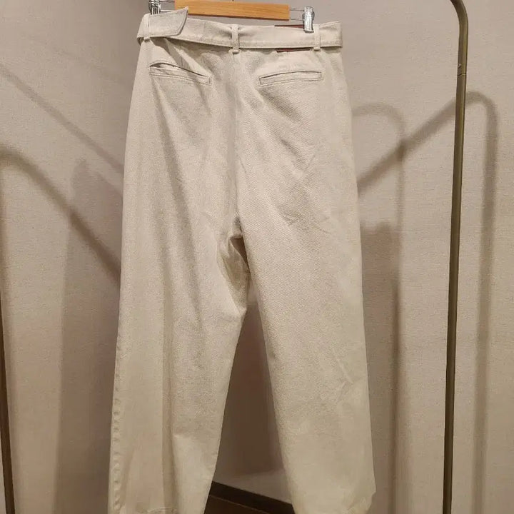[BUNJANG] Recto Belt Wide Pants Ivory / 렉토 벨트 와이드 팬츠 아이보리