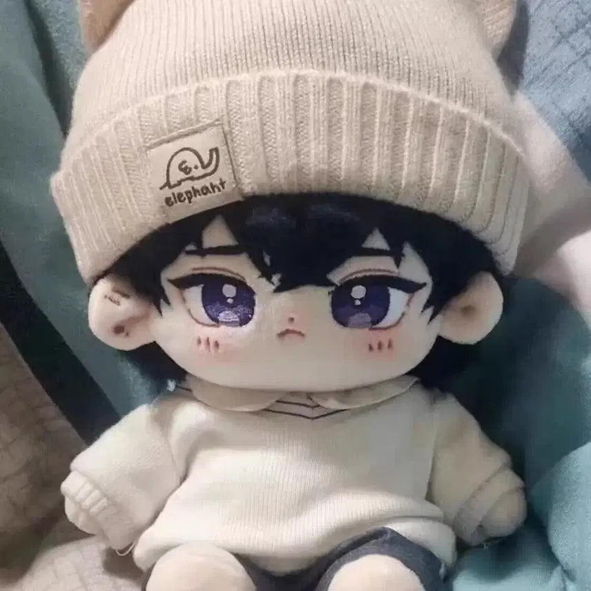 [BUNJANG] 20cm Doll Knitted Shirt with Beanie Hat / [현물/바로발송] 니트 셔츠 모자 솜깅옷 솜인형옷 인형옷 누이옷 20cm
