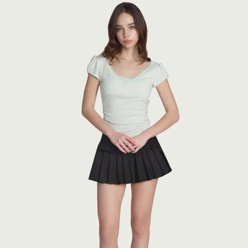 [BUNJANG] Clissier Vivienne Lace Top Mint / 클리시어 vivienne lace top 비비안 레이스 탑 민트