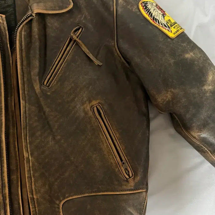 [BUNJANG] Yellow Corn Leather Rider Jacket / YELLOW CORN 가죽 라이더 자켓