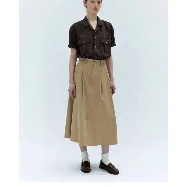 [BUNJANG] AUBER Winkle Lapel Shirt (Brown) / 아우브아워 링클 라펠 셔츠 (브라운)