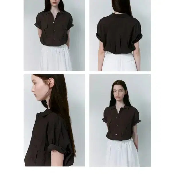 [BUNJANG] AUBER Winkle Lapel Shirt (Brown) / 아우브아워 링클 라펠 셔츠 (브라운)