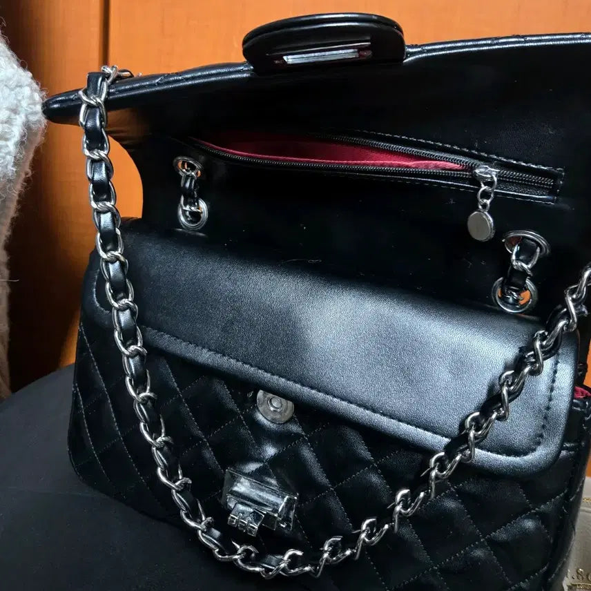 [BUNJANG] Black Quilting Shoulder Bag Crossbody Bag / 블랙 퀄팅숄더백,크로스백