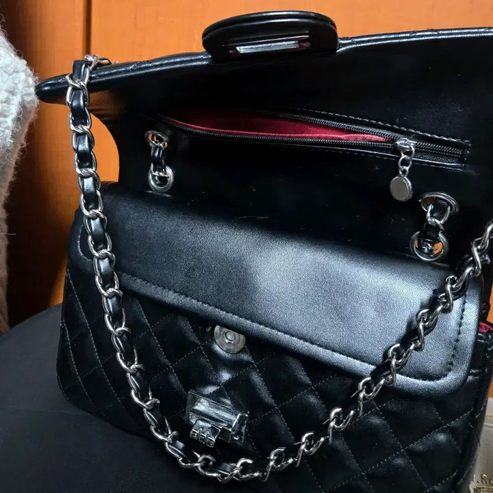[BUNJANG] Black Quilting Shoulder Bag Crossbody Bag / 블랙 퀄팅숄더백,크로스백