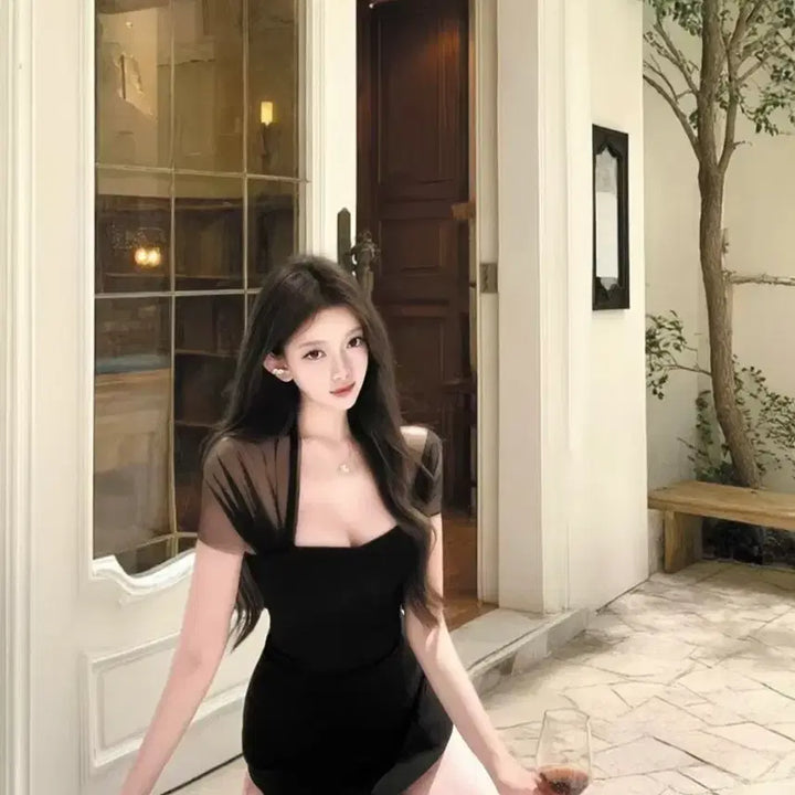 [BUNJANG] Imported Clothing Black Mini Dress S Size / 수입의류 홀복 블랙 미니 원피스 s사이즈