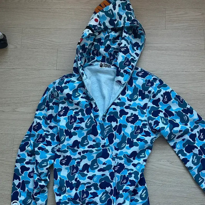 [BUNJANG] BAPE Camo Zip-Up Hoodie Blue / 베이프 카모 후드집업 블루