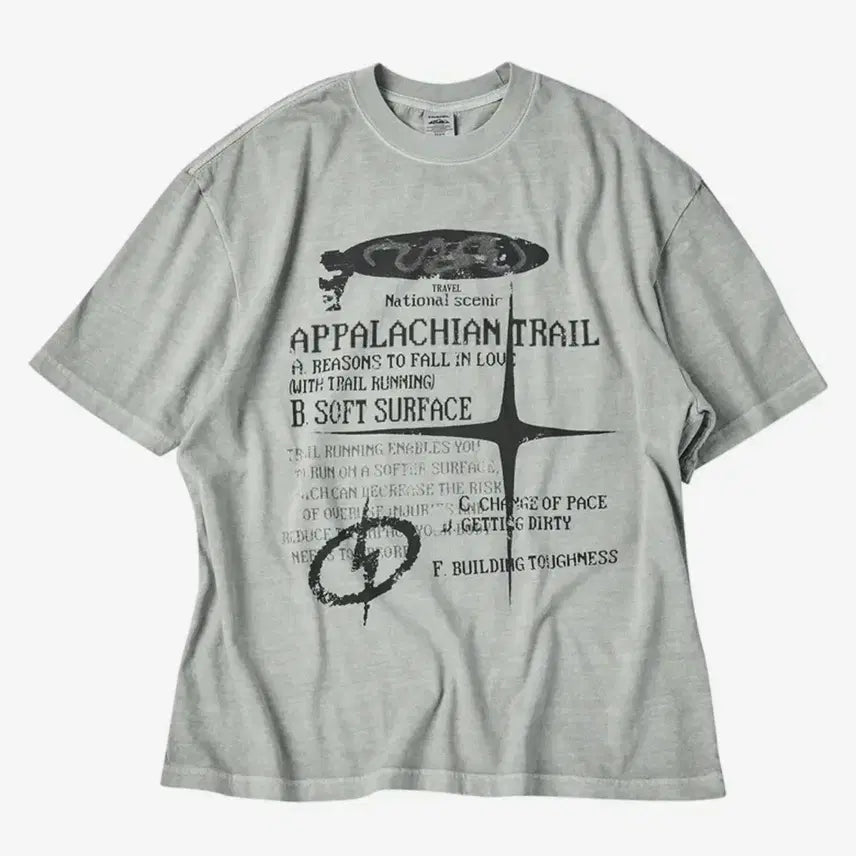 [BUNJANG] Travel Reason Trail Pigment Short Sleeve T-Shirt Ghost Gray XL / 트래블 리즌 트레일 피그먼트 반팔티 고스트 그레이 XL