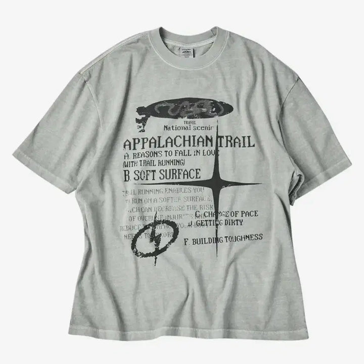 [BUNJANG] Travel Reason Trail Pigment Short Sleeve T-Shirt Ghost Gray XL / 트래블 리즌 트레일 피그먼트 반팔티 고스트 그레이 XL