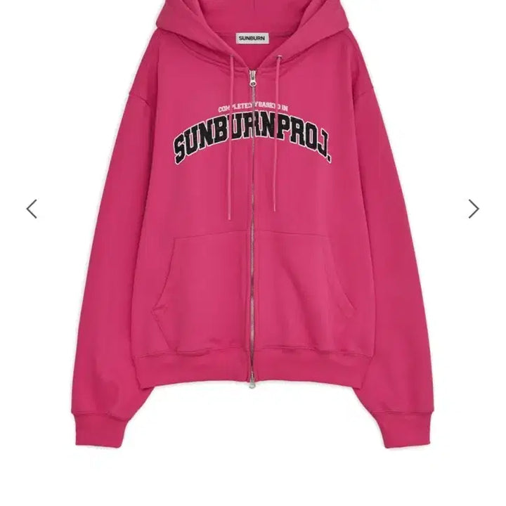 [BUNJANG] SUNBUN PROJECT Logo Hoodie Zip-up Magenta / 썬번프로젝트 로고 후드집업 마젠타